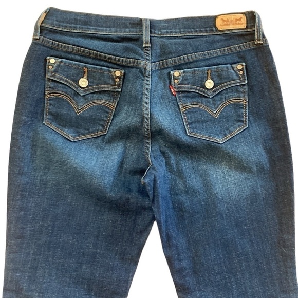 Levi's 505 Straight Leg High Rise Back Flap Pocket Blue Jeans Size 10 - Picture 5 of 9